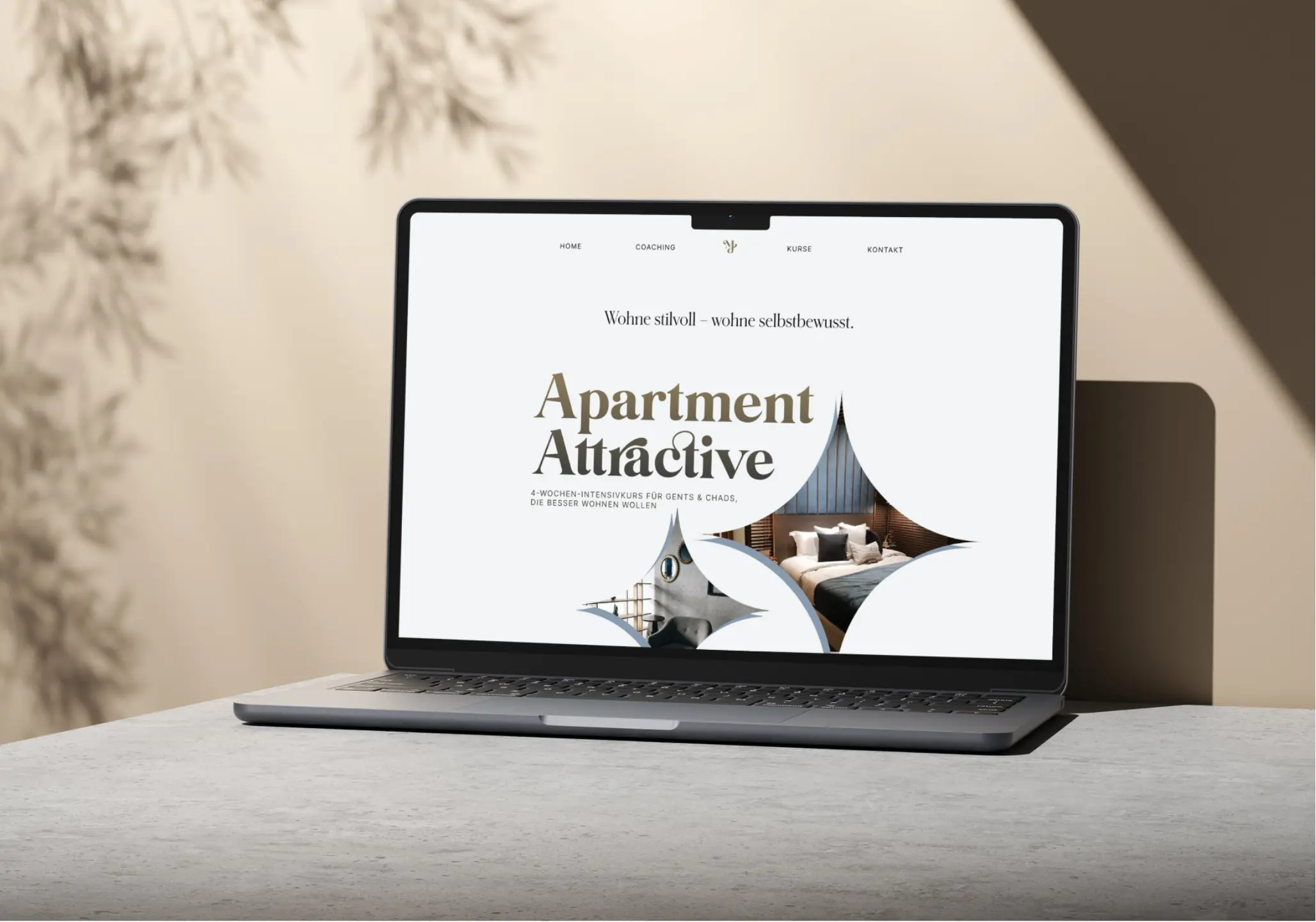 Desktop-Ansicht der Website von Apartment Attractive